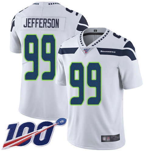 Seattle Seahawks Limited White Men Quinton Jefferson Road Jersey NFL Football #99 100th Season Vapor Untouchable